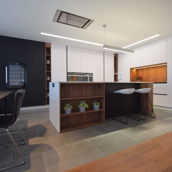 Cocina de madera moderna